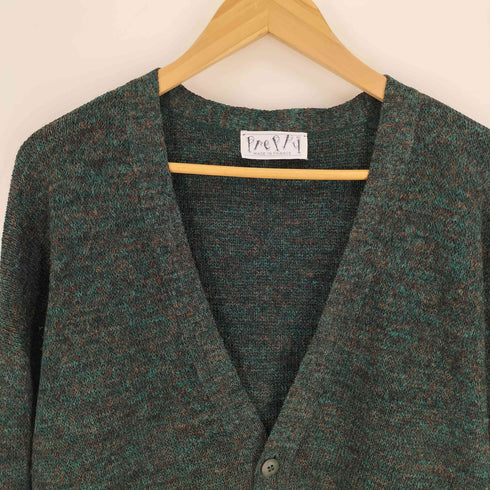 PREPPY 80S フランス製 リブ編み ロゴ刺繍 5B カーディガン メンズ