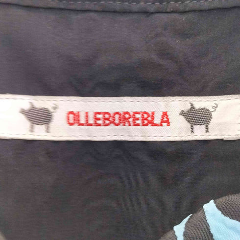アルベロベロ OLLEBOREBLA オレボレブラ ブタさん 青りんご 裾フリル シアー切替 丸襟 長袖シャツ レディース
