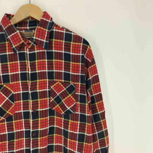 WEDGEFIELD 80-90s 台湾製 マドラスチェック 両ポケット L/S コットン シャツ メンズ import:XL