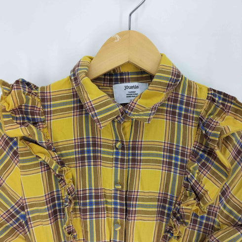 ジュエティ jouetie 22SS ショルダーフリルベルトロングチェックワンピース レディース JPN:M