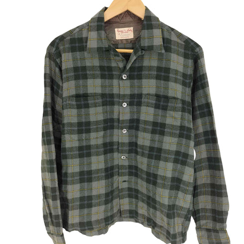 Game and Lake 50-60S イタリア製 両ポケ マドラスチェック オンブレ チェック オープンカラー シャツ メンズ import:M