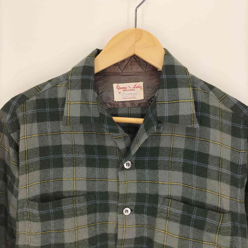 Game and Lake 50-60S イタリア製 両ポケ マドラスチェック オンブレ チェック オープンカラー シャツ メンズ import:M