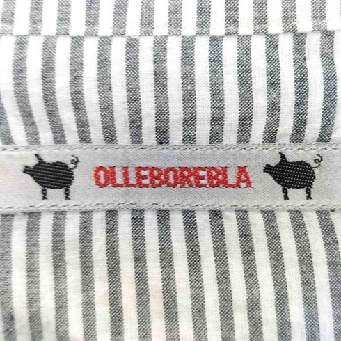 アルベロベロ OLLEBOREBLA オレボレブラ ブタさん ハート スパンコール ビジュー装飾 5分丈 ストライプシャツチュニック レディース