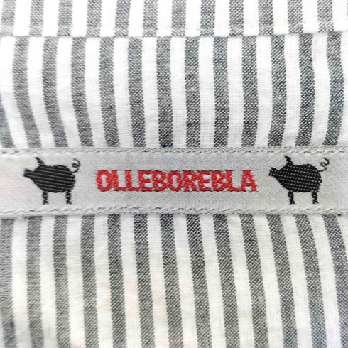 アルベロベロ OLLEBOREBLA オレボレブラ ブタさん ハート スパンコール ビジュー装飾 5分丈 ストライプシャツチュニック レディース