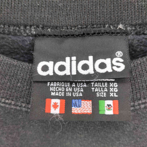 アディダス adidas 80-90S 万国旗タグ アウトライン トレフォイルロゴ プリント スウェット トレーナー メンズ import:XL