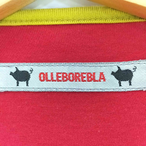 アルベロベロ OLLEBOREBLA オレボレブラ ブタさん スパンコール ビジュー装飾 シアー ドット 異素材切替 半袖チュニック レディース