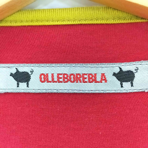 アルベロベロ OLLEBOREBLA オレボレブラ ブタさん スパンコール ビジュー装飾 シアー ドット 異素材切替 半袖チュニック レディース