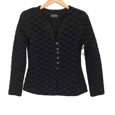 エンポリオアルマーニ EMPORIO ARMANI ハウンドトゥースストレッチノーカラージャケット レディース JPN:42