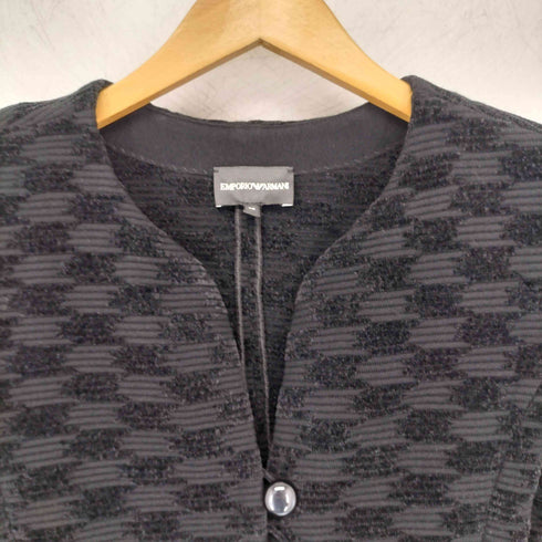 エンポリオアルマーニ EMPORIO ARMANI ハウンドトゥースストレッチノーカラージャケット レディース JPN:42
