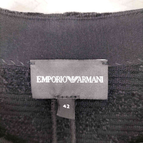 エンポリオアルマーニ EMPORIO ARMANI ハウンドトゥースストレッチノーカラージャケット レディース JPN:42