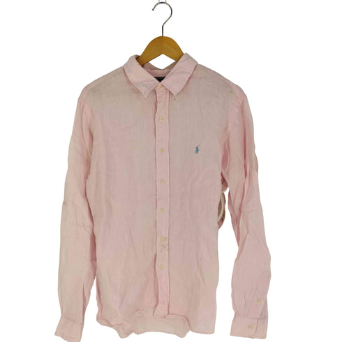 ポロバイラルフローレン Polo by RALPH LAUREN CUSTOM FIT ポニー刺繍 リネンシャツ メンズ import:XL