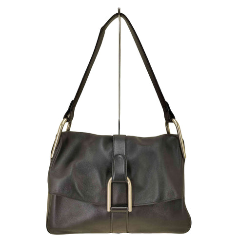 delvaux black givry レザーショルダーバッグ レディース
