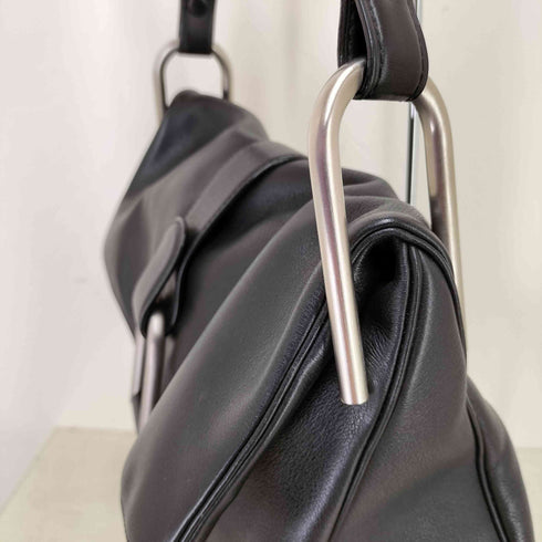 delvaux black givry レザーショルダーバッグ レディース