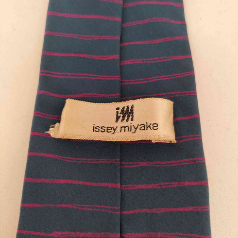 イッセイミヤケ ISSEY MIYAKE シルク ボーダー柄 ネクタイ メンズ