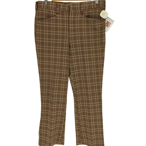 シアーズ Sears KINGS ROAD 70S SCOVILLジップ 千鳥格子 チェック フレア スラックス メンズ 36