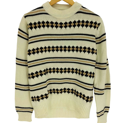 sun valley 台湾製 リブ編み マルチボーダー アクリル ニット セーター メンズ import:L