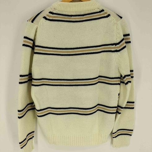 sun valley 台湾製 リブ編み マルチボーダー アクリル ニット セーター メンズ import:L