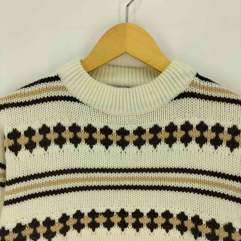 sun valley 台湾製 リブ編み マルチボーダー アクリル ニット セーター メンズ import:L