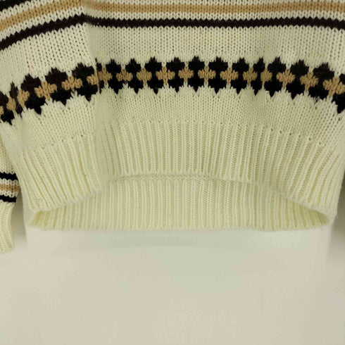 sun valley 台湾製 リブ編み マルチボーダー アクリル ニット セーター メンズ import:L