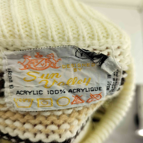 sun valley 台湾製 リブ編み マルチボーダー アクリル ニット セーター メンズ import:L