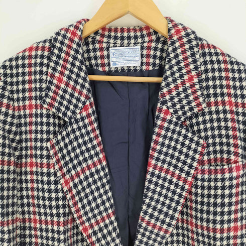 ペンドルトン PENDLETON 70S USA製 白タグ PURE VTGIN WOOL 1B シングル チェック テーラード ジャケット メンズ 20W