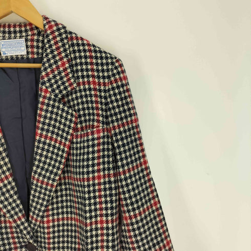 ペンドルトン PENDLETON 70S USA製 白タグ PURE VTGIN WOOL 1B シングル チェック テーラード ジャケット メンズ 20W