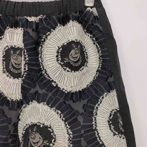 アルベロベロ OLLEBOREBLA オレボレブラ ブタさん バレリーナ ジャガード 異素材切替 イージーパンツ メンズ