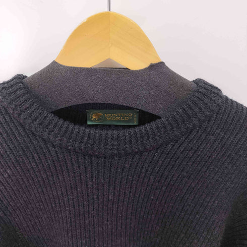 ハンティングワールド HUNTING WORLD イタリア製 クルーネック ウールニット メンズ 52