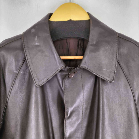 レザーステンカラーコート メンズ LL