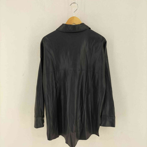 ザラ ZARA フェイクレザーシャツジャケット メンズ import:L
