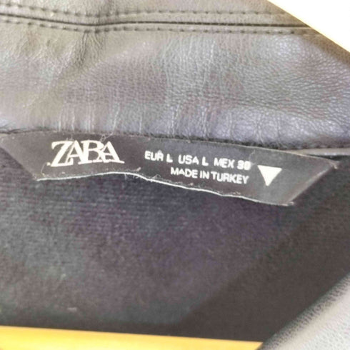 ザラ ZARA フェイクレザーシャツジャケット メンズ import:L