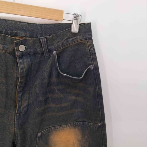 SWAGVIBE Vintage Make Double Knees Loose Fit Denim Shorts Y2K メンズ JPN:L