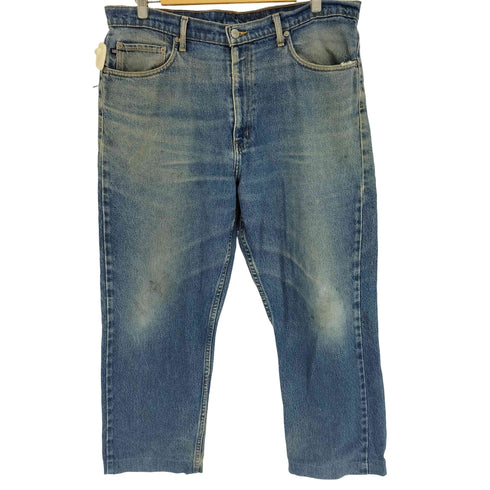 ポロジーンズカンパニーラルフローレン POLO JEANS COMPANY RALPH LAUREN 90S メキシコ製 RELAXED 5ポケット ジップフライ ロゴ革ラベル テーパード ワイド デニム パンツ メンズ 38×30