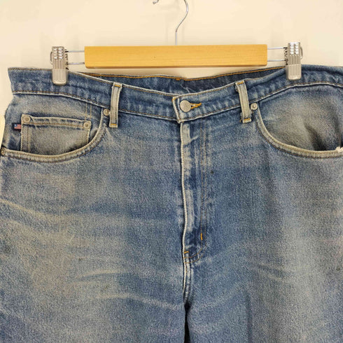 ポロジーンズカンパニーラルフローレン POLO JEANS COMPANY RALPH LAUREN 90S メキシコ製 RELAXED 5ポケット ジップフライ ロゴ革ラベル テーパード ワイド デニム パンツ メンズ 38×30