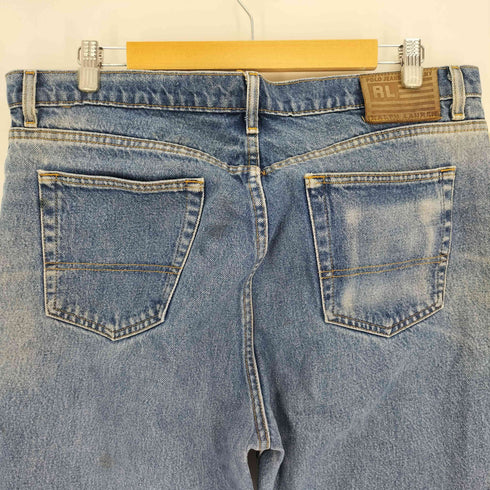 ポロジーンズカンパニーラルフローレン POLO JEANS COMPANY RALPH LAUREN 90S メキシコ製 RELAXED 5ポケット ジップフライ ロゴ革ラベル テーパード ワイド デニム パンツ メンズ 38×30