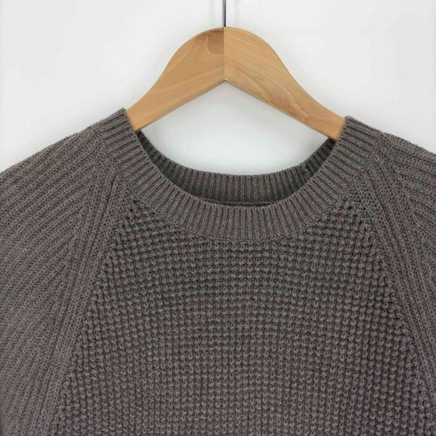 バナナリパブリック BANANA REPUBLIC 22AW ラグランスリーブ ワッフル コットン ニット セーター メンズ import:L