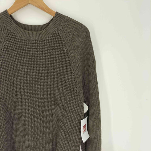 バナナリパブリック BANANA REPUBLIC 22AW ラグランスリーブ ワッフル コットン ニット セーター メンズ import:L