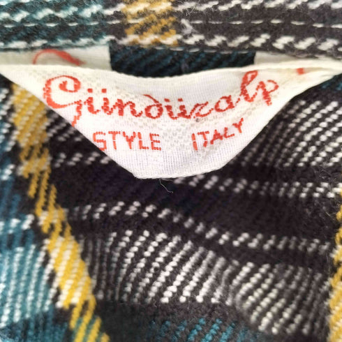70-80s gunduzalp style italy チェック柄 L/S ネルシャツ メンズ