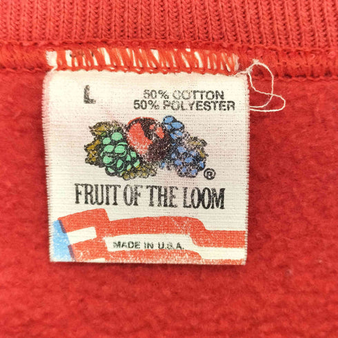 フルーツオブザルーム FRUIT OF THE LOOM 90s USA製 クルーネック L/S プリントスウェット メンズ import:L