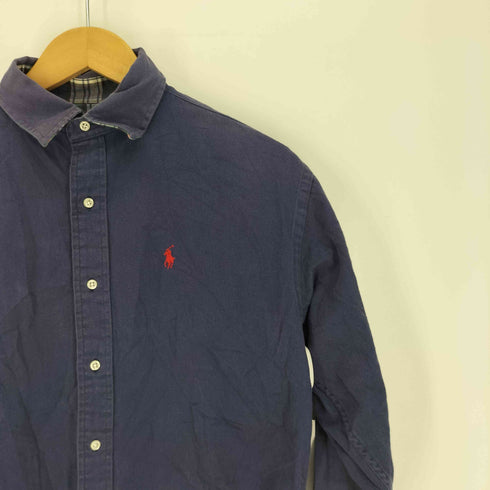 ポロバイラルフローレン Polo by RALPH LAUREN 90S ポニー刺繍 首裏チェック柄 L/S レギュラーカラー シャツ メンズ import:L