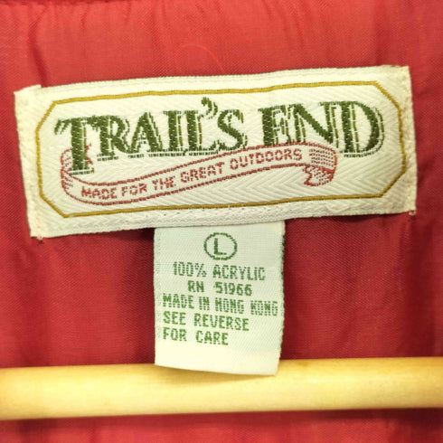 90-00s TRAIL’S END アクリル 無地 L/Sシャツ メンズ import:L