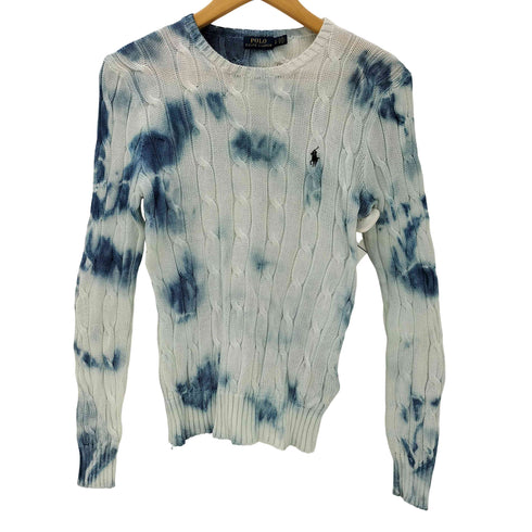 ポロラルフローレン POLO RALPH LAUREN ポニー刺繍 抜染 タイダイ ケーブル コットン ニット セーター レディース 160/84A