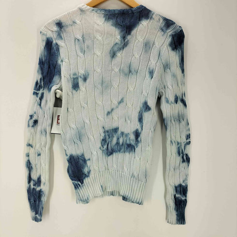 ポロラルフローレン POLO RALPH LAUREN ポニー刺繍 抜染 タイダイ ケーブル コットン ニット セーター レディース 160/84A