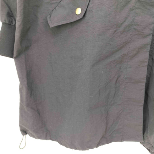 オムネス OMNES 撥水加工ナイロンノーカラー裾ドローコードブルゾン レディース FREE