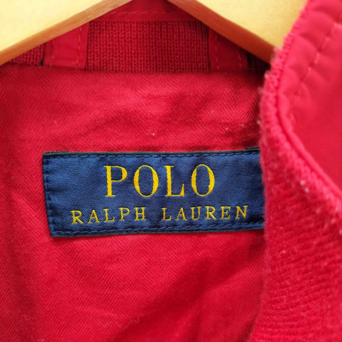 ポロラルフローレン POLO RALPH LAUREN 同色 ポニー刺繍 ナイロン ポリ ジップアップ スウィングトップ ブルゾン ジャケット 短丈 メンズ import:XS