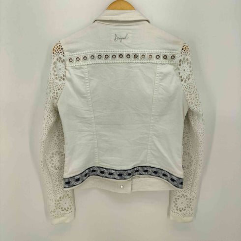 デシグアル Desigual EXOTIC JEANS 刺繍 切り替え クロシェ編み ジャケット レディース 38