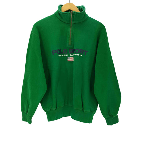 ポロスポーツラルフローレン POLO SPORT RALPH LAUREN 星条旗 ロゴ プリント ハーフジップ スウェット トレーナー メンズ import:M