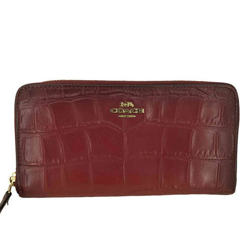 コーチ COACH クロコ エンボス アコーディオンジップウォレット レディース