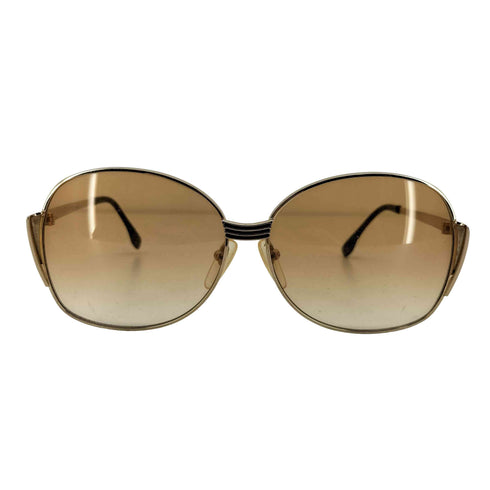 イヴサンローラン Yves Saint Laurent ロゴ刻印 メタルフレーム オーバル サングラス レディース