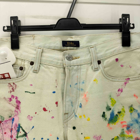 ポロラルフローレン POLO RALPH LAUREN ペイント 加工 カスタム 5ポケット ボーイフレンド デニム パンツ メンズ 25